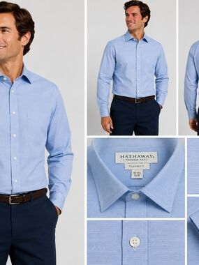 Hathaway Men’s Light Blue Classic Fit Dress Shirt